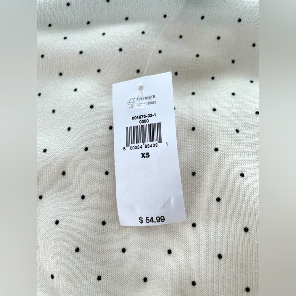 Banana republic XS Light sweater blouse small black Pola dots. New with … - Picture 3 of 5